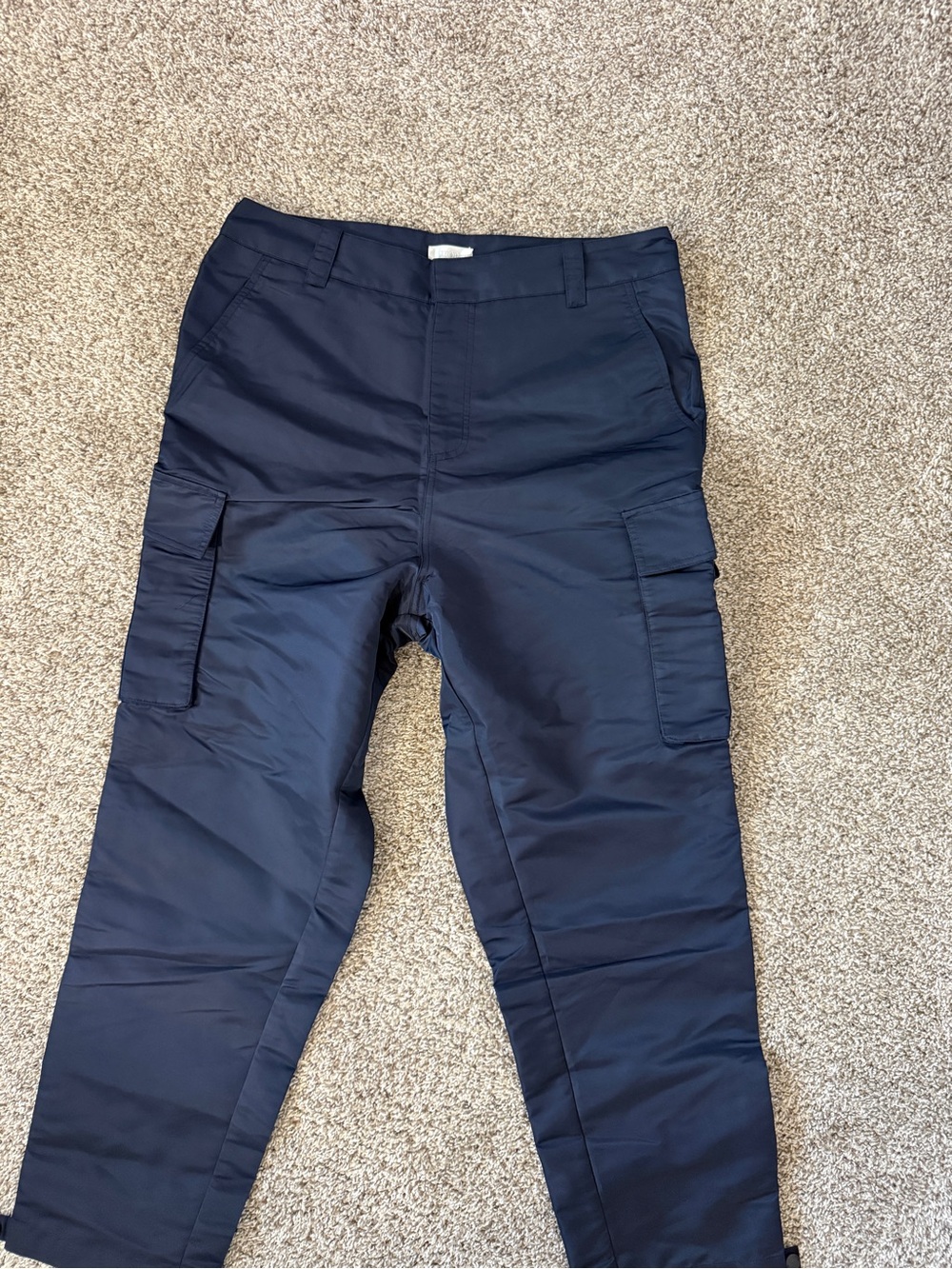 Dior Navy Cargo Nylon Pants with Multi-Pocket Utility Design